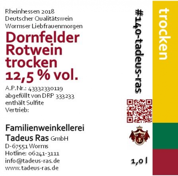 Dornfelder trocken 2018